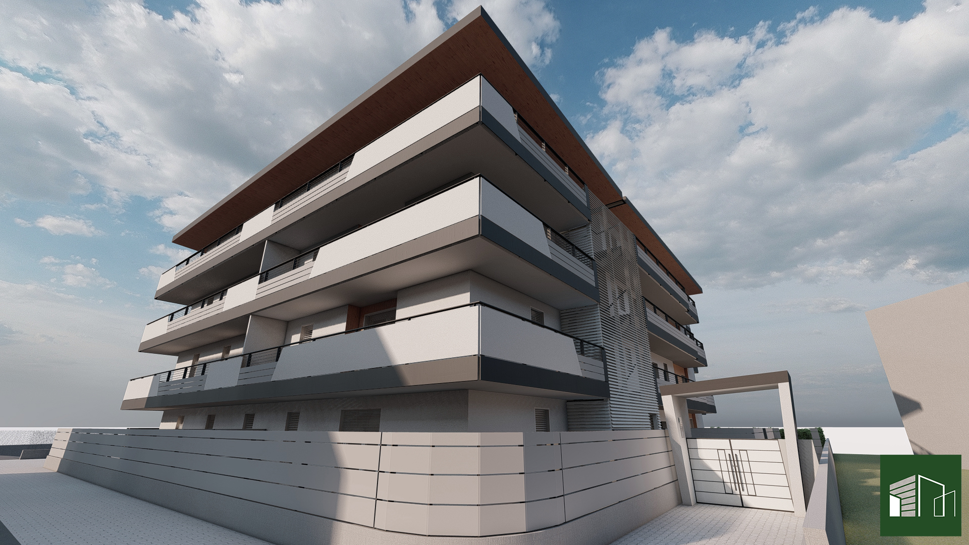 Vista laterale. Residenza Laura.